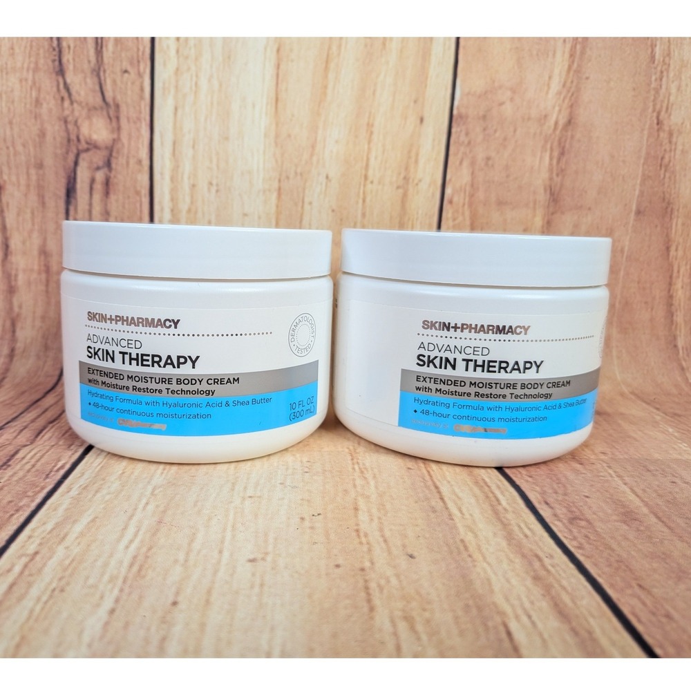 2 PK Skin+Pharmacy Advanced Skin Therapy Body Cream with Hyaluronic Acid 10 oz